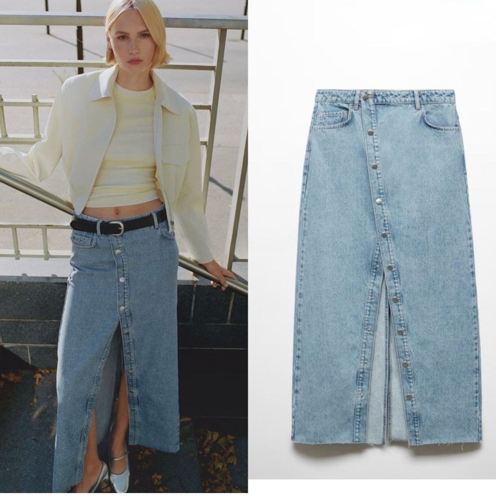 MANGO Maxi skirt with buttons